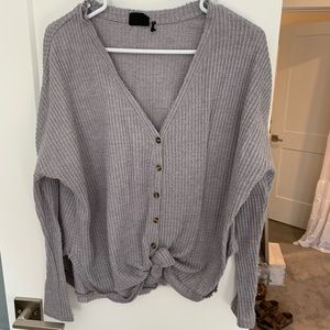 ✨ thermal front knot top!